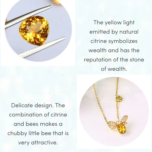 Queen Bee Citrine & Peridot 18K Gold Plated Silver Adjustable Charm Bracelet - Picture 5 of 5